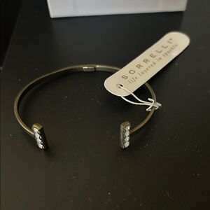 Sorrelli Open Cuff Bracelet with Clear Crystal Ends